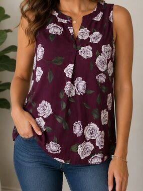 LOFT floral tank top size S